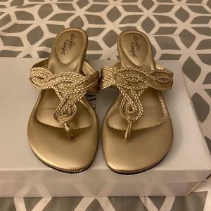 Gold Wedge Sandals